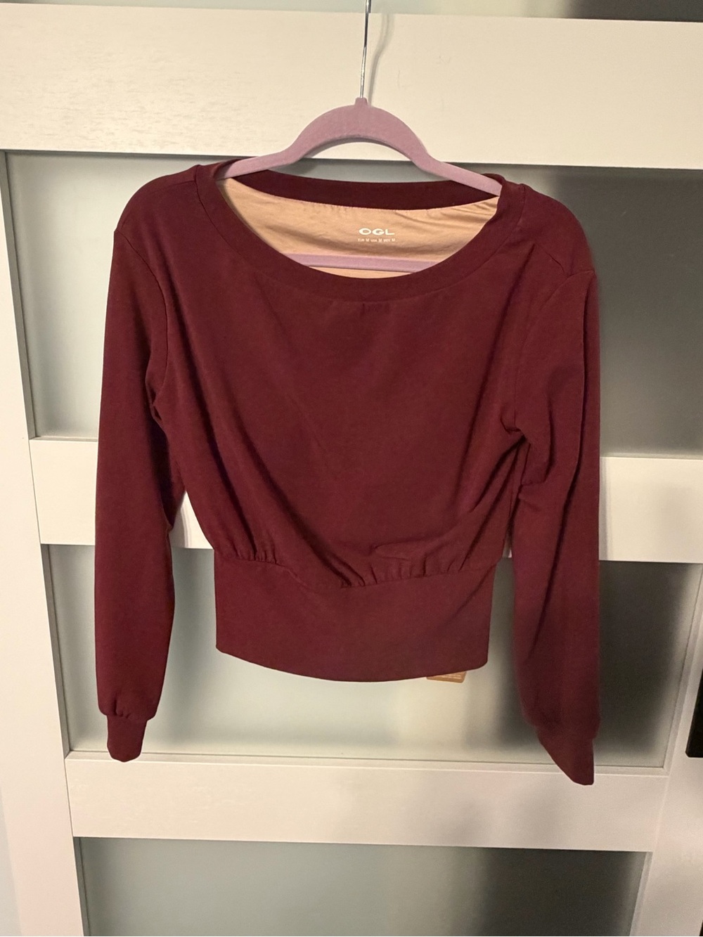 OGL Women's Long Sleeve Cropped Sweatshirt - Burgundy